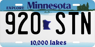 MN license plate 920STN