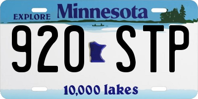 MN license plate 920STP