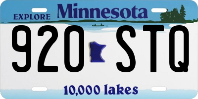 MN license plate 920STQ