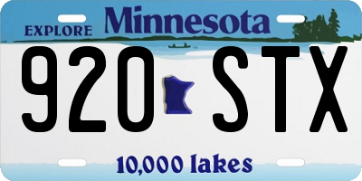 MN license plate 920STX
