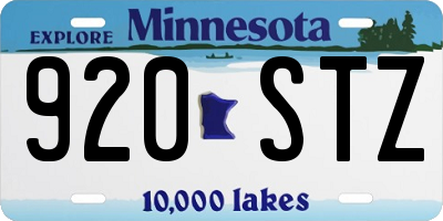 MN license plate 920STZ