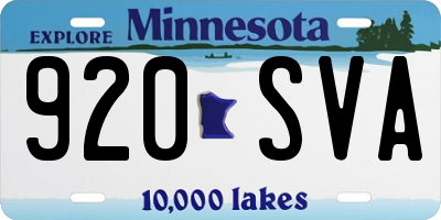MN license plate 920SVA