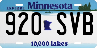 MN license plate 920SVB
