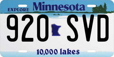 MN license plate 920SVD