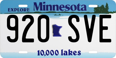 MN license plate 920SVE