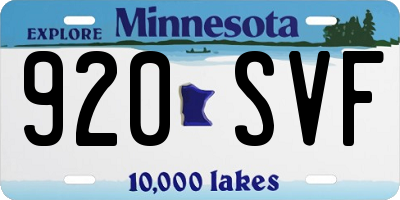 MN license plate 920SVF