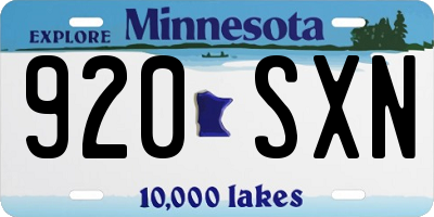 MN license plate 920SXN
