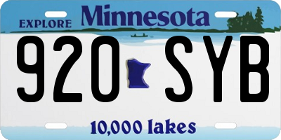 MN license plate 920SYB