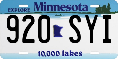 MN license plate 920SYI