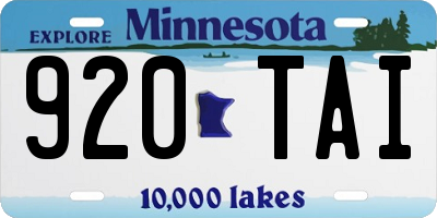 MN license plate 920TAI