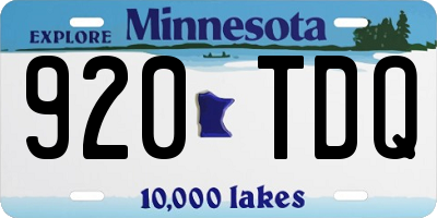 MN license plate 920TDQ