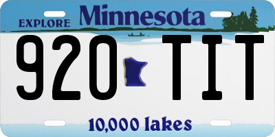 MN license plate 920TIT
