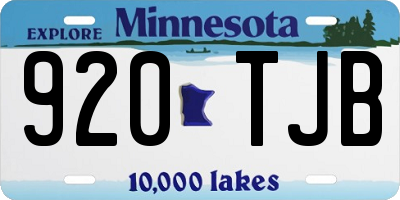 MN license plate 920TJB