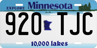 MN license plate 920TJC