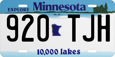MN license plate 920TJH