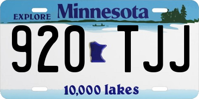 MN license plate 920TJJ