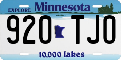 MN license plate 920TJO
