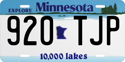 MN license plate 920TJP