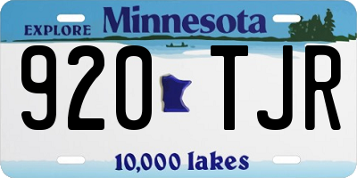 MN license plate 920TJR