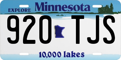 MN license plate 920TJS