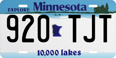 MN license plate 920TJT