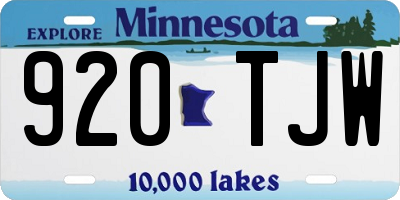 MN license plate 920TJW