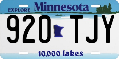MN license plate 920TJY
