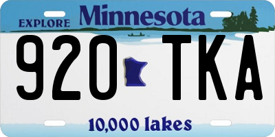 MN license plate 920TKA