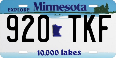 MN license plate 920TKF