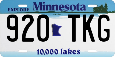 MN license plate 920TKG