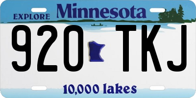 MN license plate 920TKJ