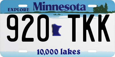 MN license plate 920TKK