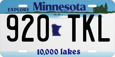 MN license plate 920TKL