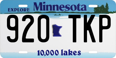 MN license plate 920TKP