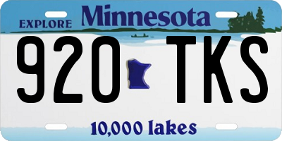 MN license plate 920TKS