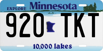 MN license plate 920TKT