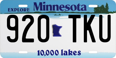 MN license plate 920TKU