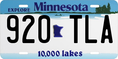 MN license plate 920TLA