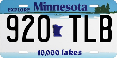 MN license plate 920TLB