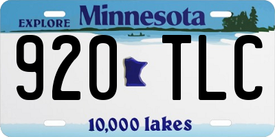 MN license plate 920TLC