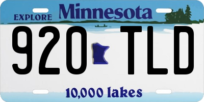 MN license plate 920TLD