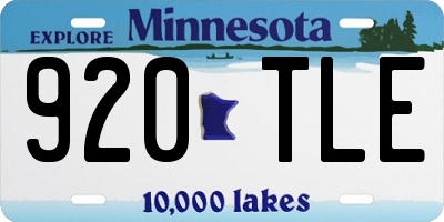 MN license plate 920TLE