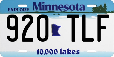 MN license plate 920TLF