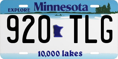 MN license plate 920TLG