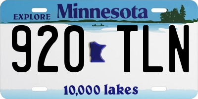 MN license plate 920TLN