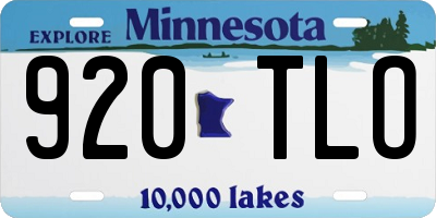MN license plate 920TLO