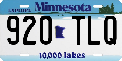 MN license plate 920TLQ
