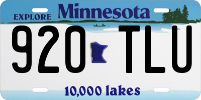 MN license plate 920TLU