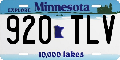 MN license plate 920TLV
