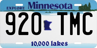 MN license plate 920TMC